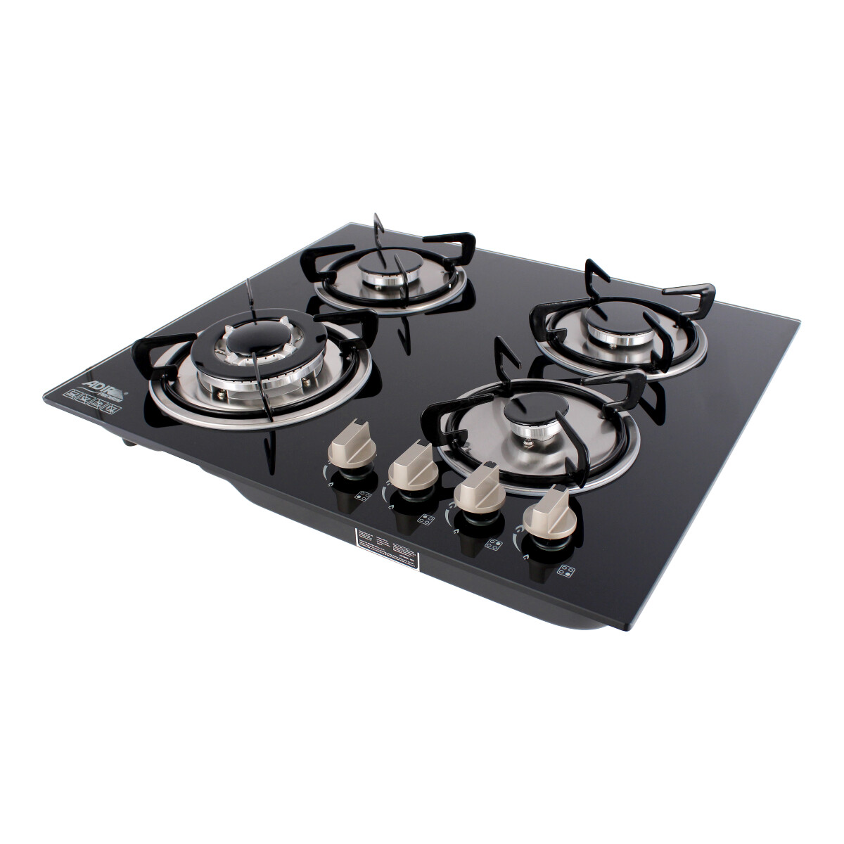 Parrilla de gas empotrable de 4 quemadores vidrio templado 10577 Adir