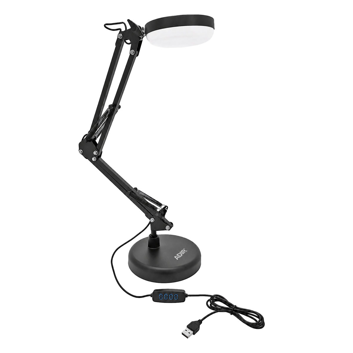 Luminario LED 7W de escritorio 2 en 1 USB negro mate 10773 Adir