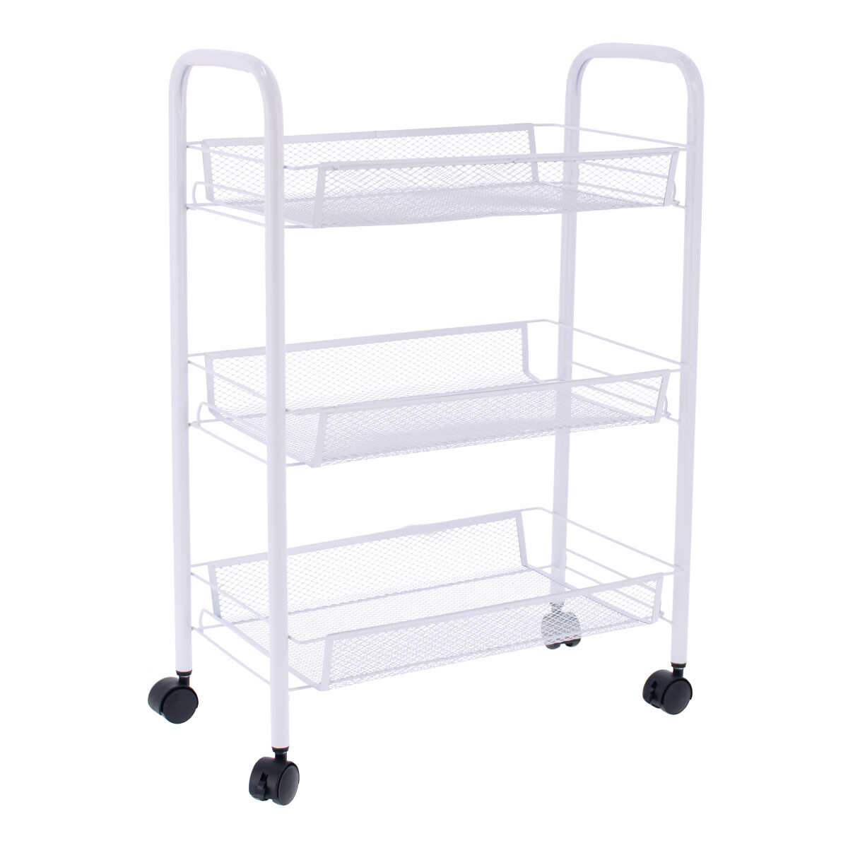 Carrito organizador de metal blanco 12137 DECO HOGAR