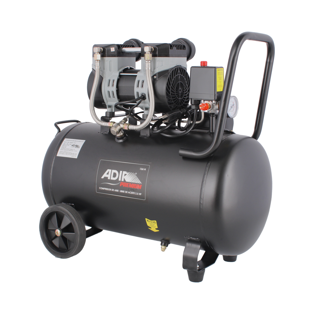 Compresor de aire 50 Litros libre de aceite 12614 Adir