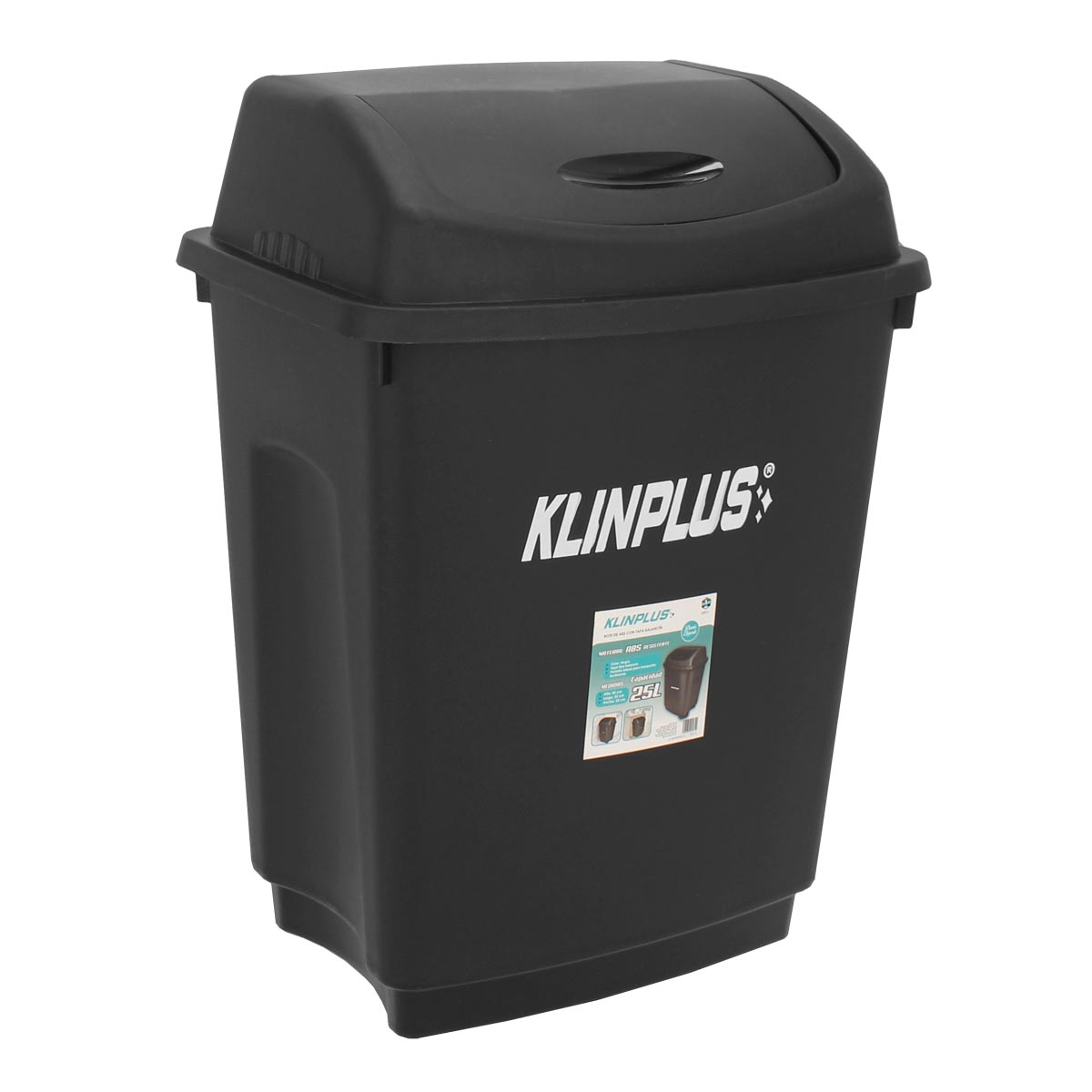 Bote de ABS con tapa balancín 25 litros 12911 KLINPLUS