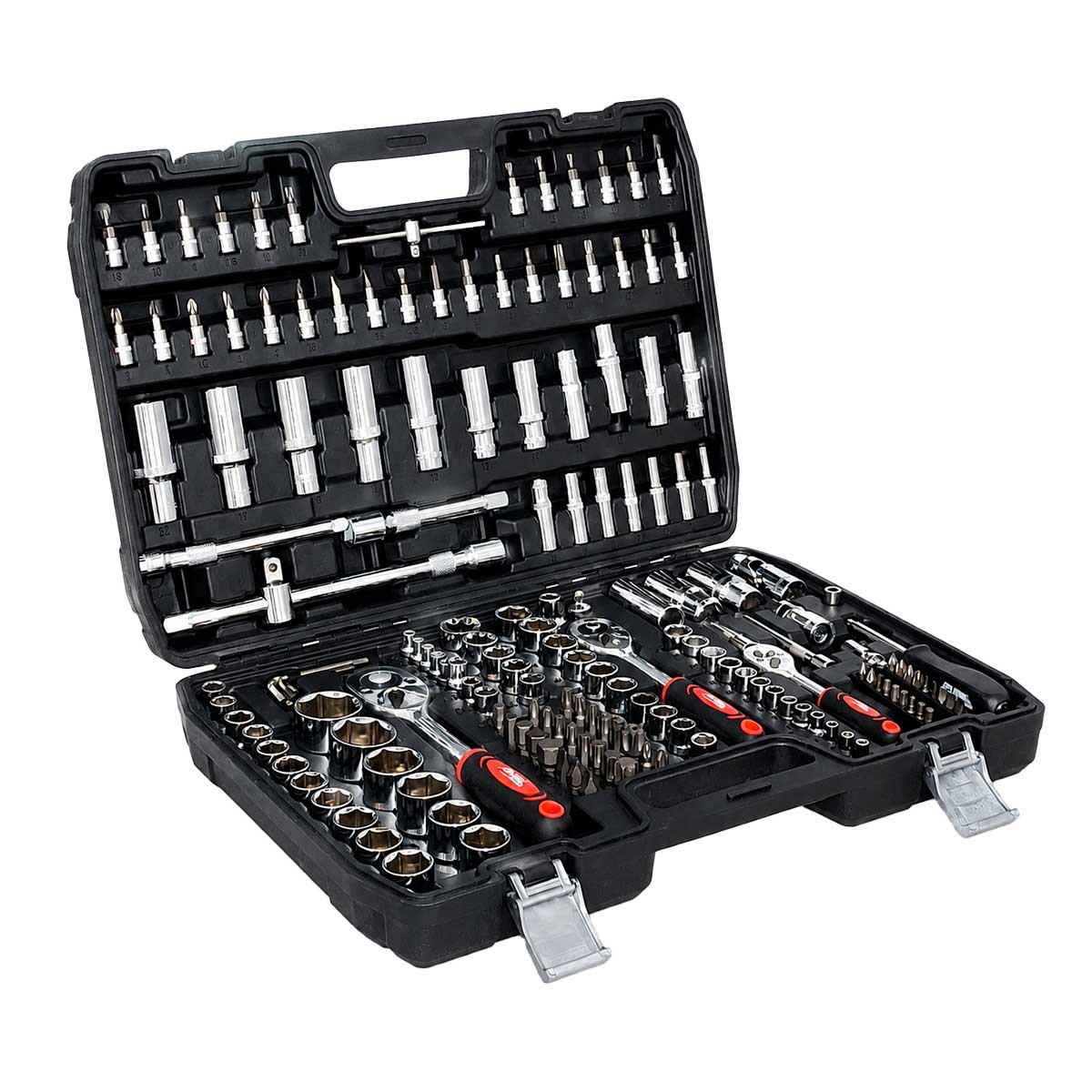 Juego de herramientas mecánicas Autoclé con 172 piezas mandos 1/4", 3/8" y 1/2" 15218 Adir