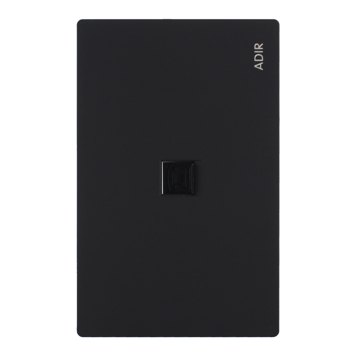 Placa con conector para teléfono negro mate Línea Cantabria Flat 18041 Adir