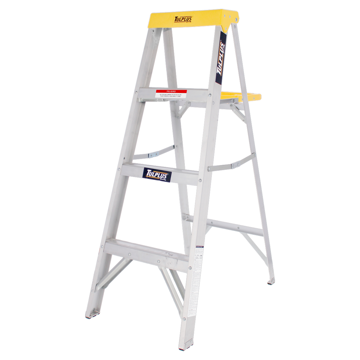 Escalera de tijera de aluminio tipo III con tapa plástica 3 escalones 3170 Tulplus