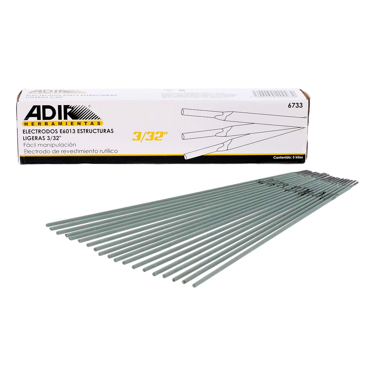 Electrodos E6013 estructuras ligeras 3/32" 6733 Adir