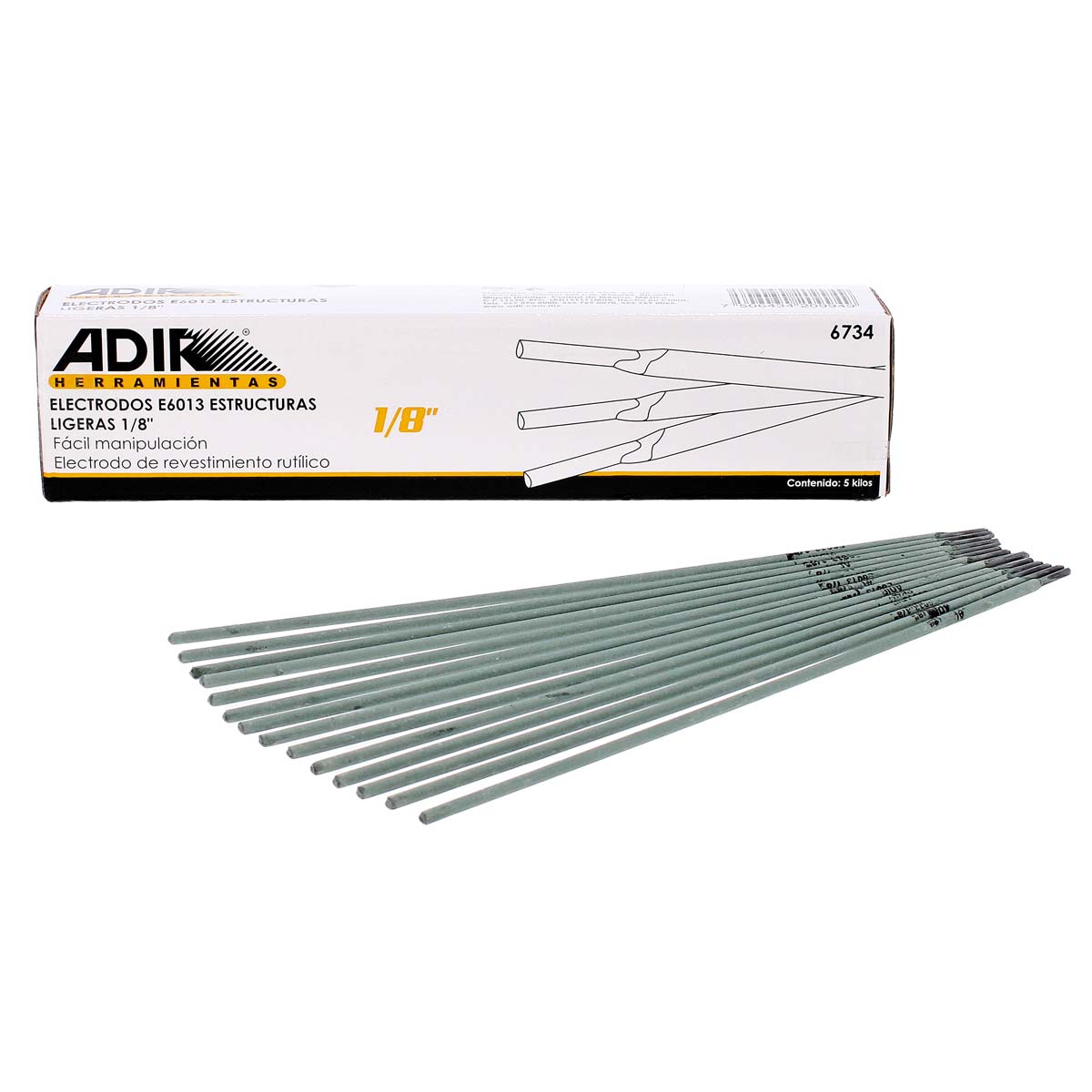 Electrodos E6013 estructuras ligeras 1/8" 6734 Adir