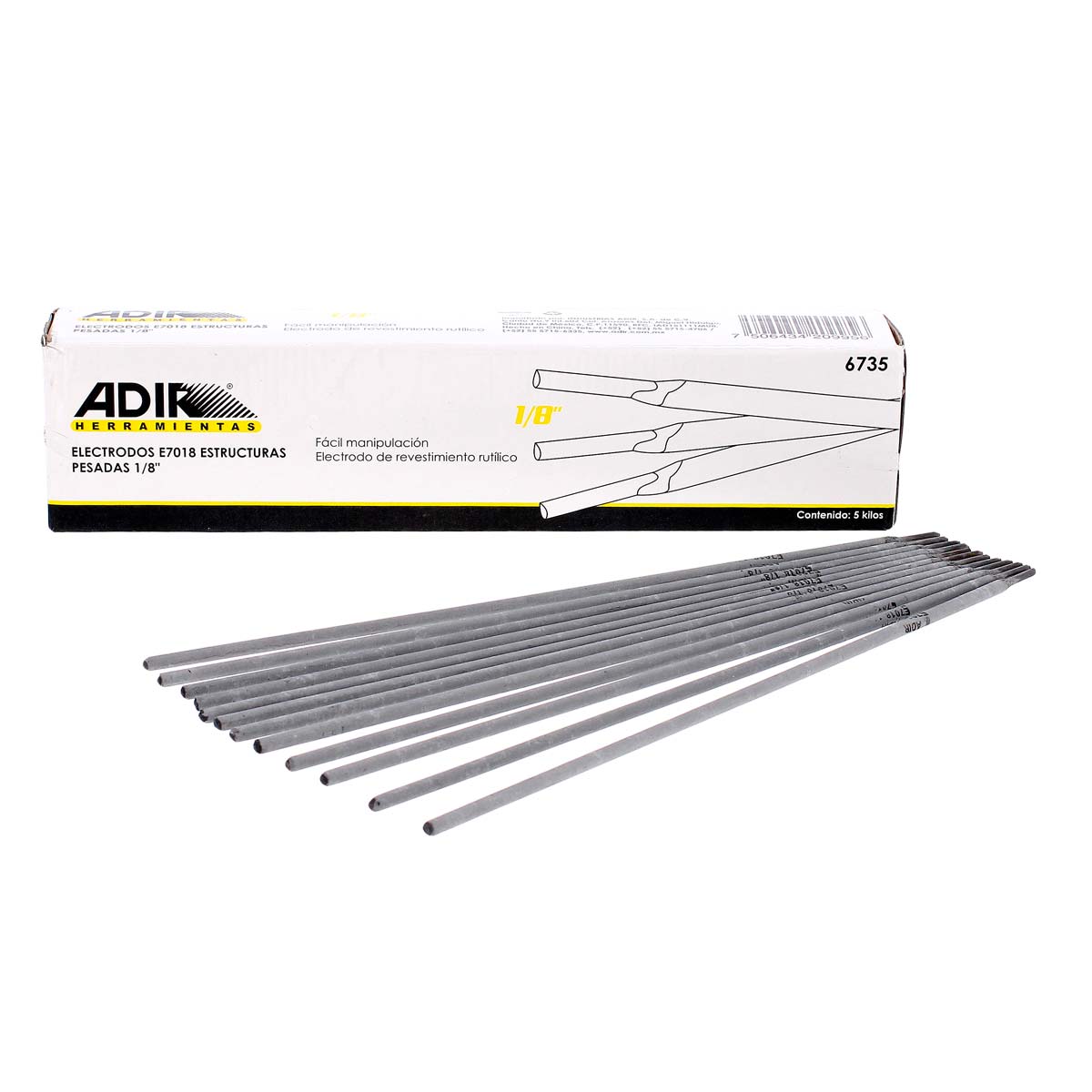 Electrodos E7018 estructuras pesadas 1/8" 6735 Adir