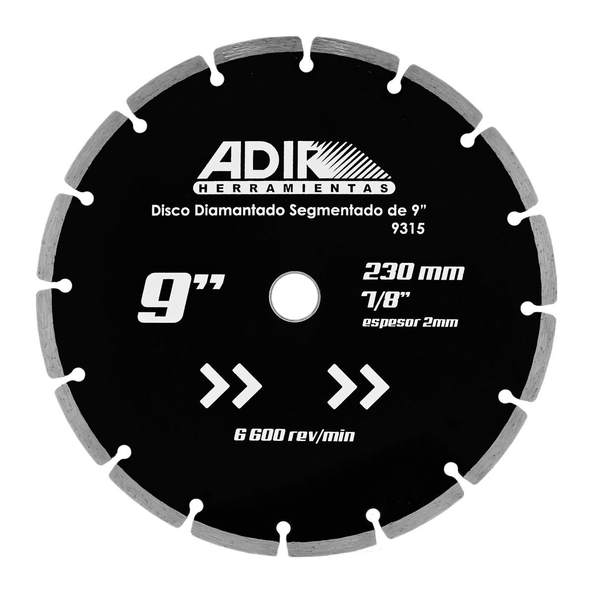 Disco diamantado segmentado de 9" 9315 Adir