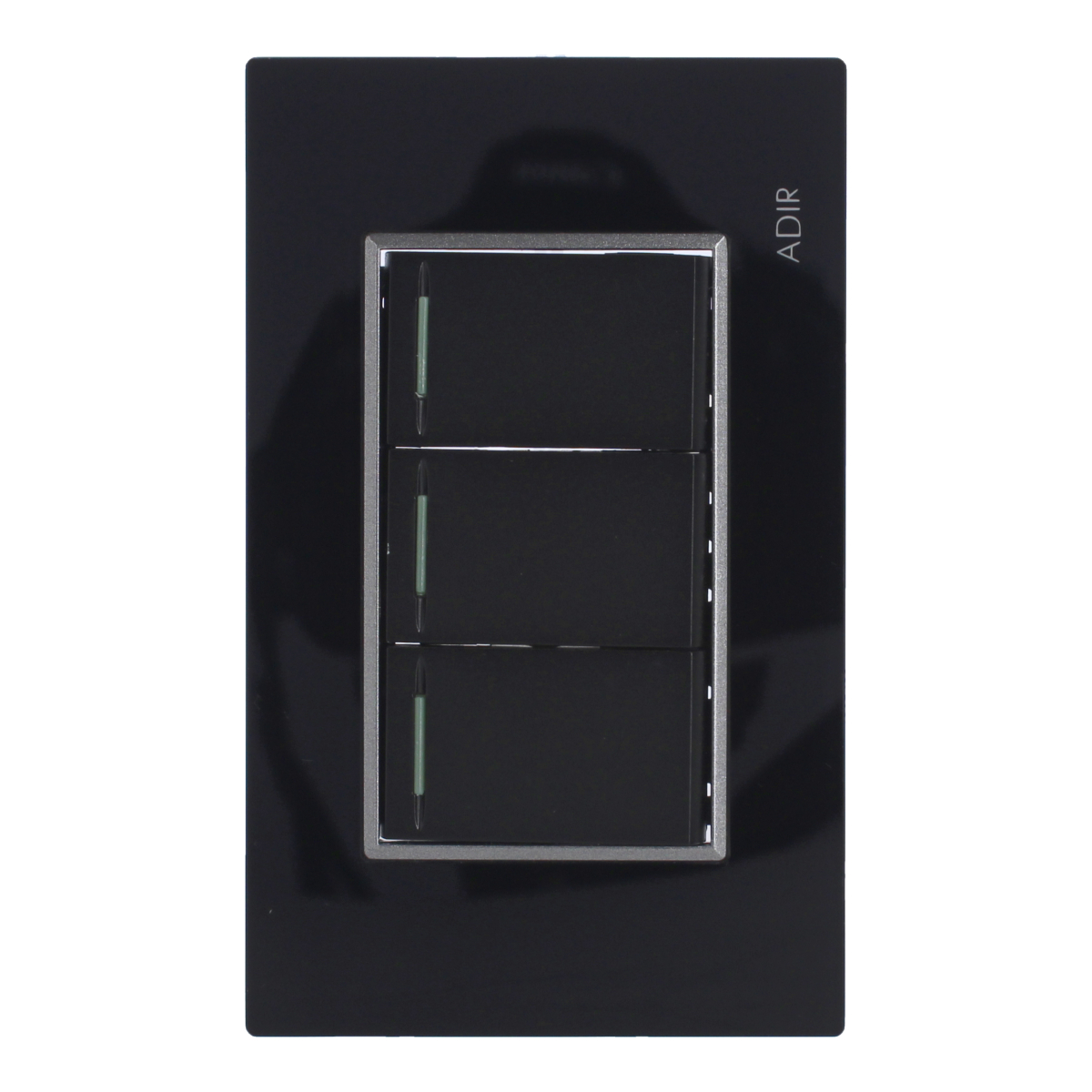 Placa con 3 apagadores de escalera Tiffany Cristal 9786 Adir
