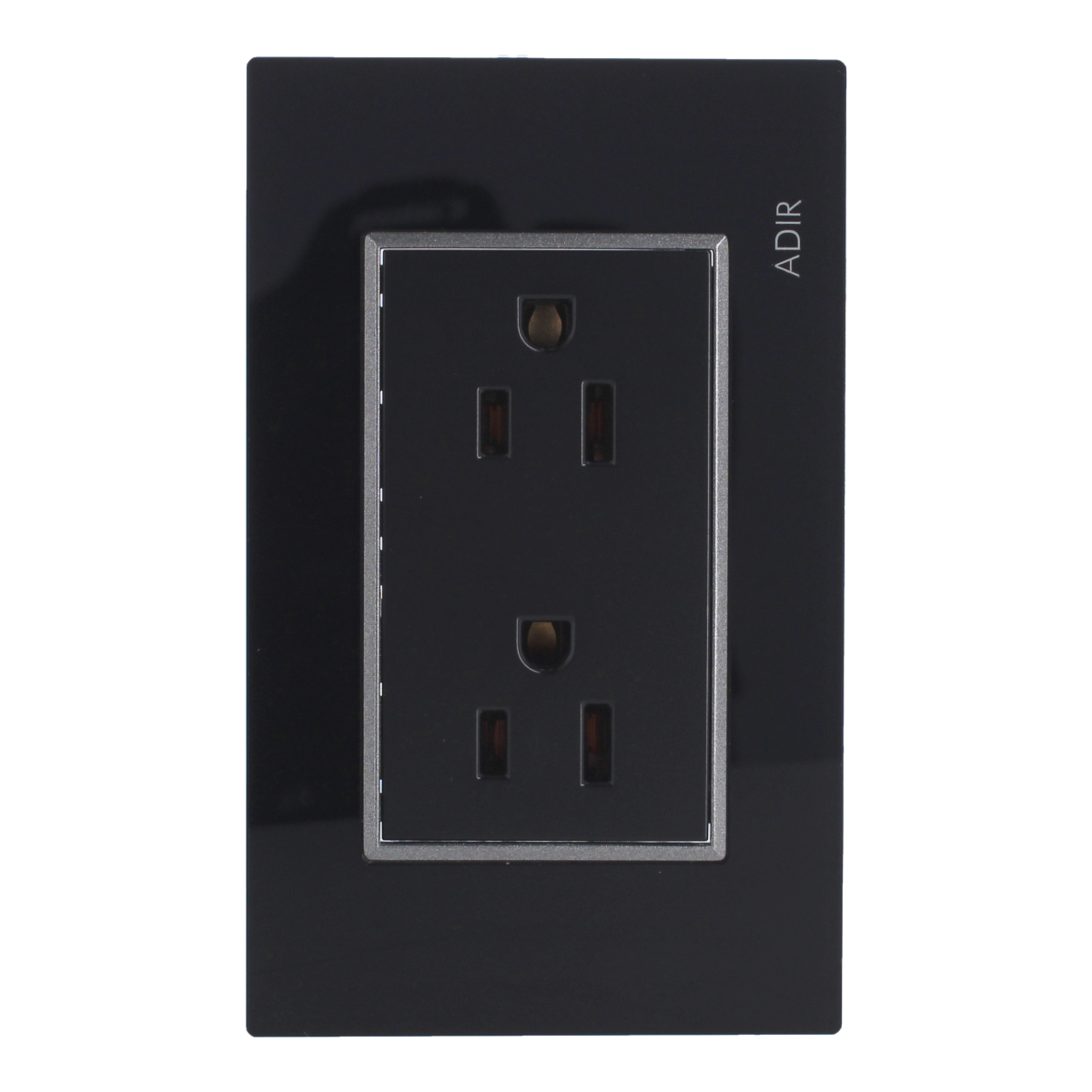 Placa con 2 contactos aterrizados Tiffany Cristal 9788 Adir