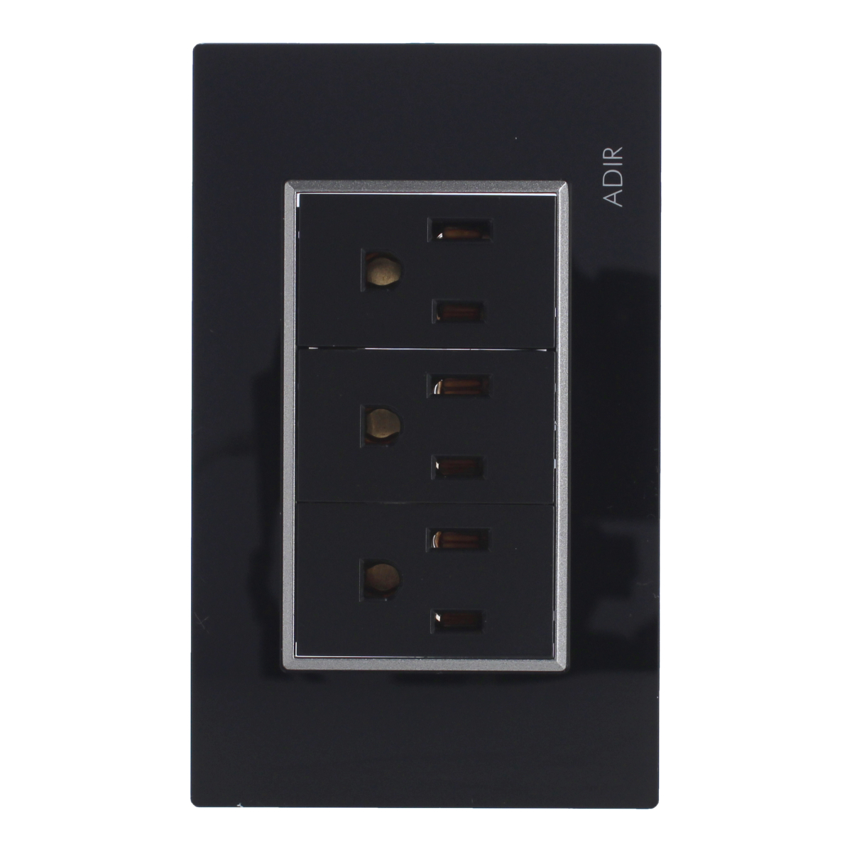Placa con 3 contactos aterrizados Tiffany Cristal 9793 Adir