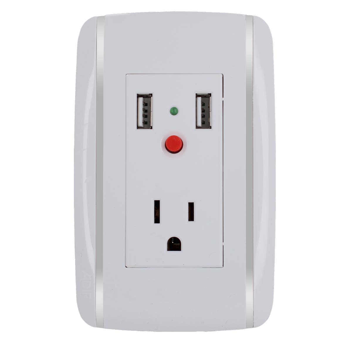 Placa con 1 contacto1 aterrizado y 2 puertos USB Bali 9899 Adir