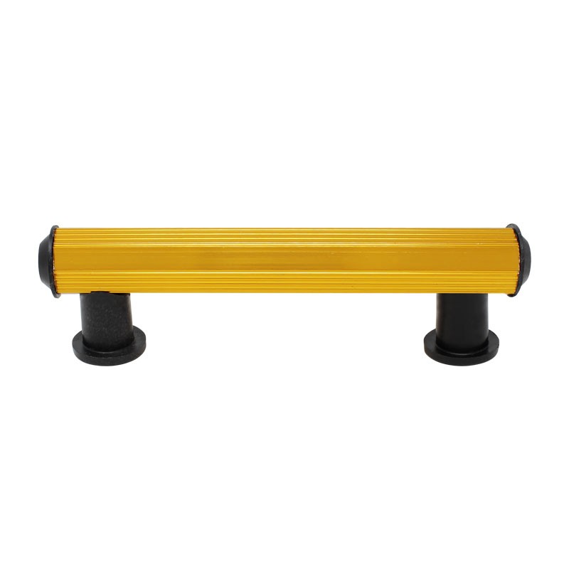 Jaladera mixta de aluminio tubular color Dorado