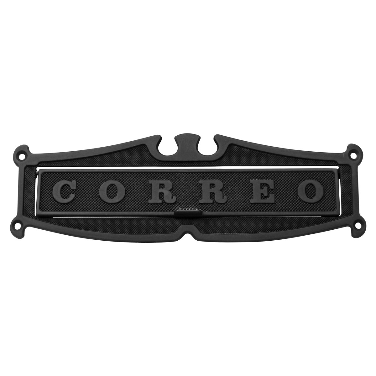 Placa buzón clásico grande negro mate HE-825-NM Arte Fino
