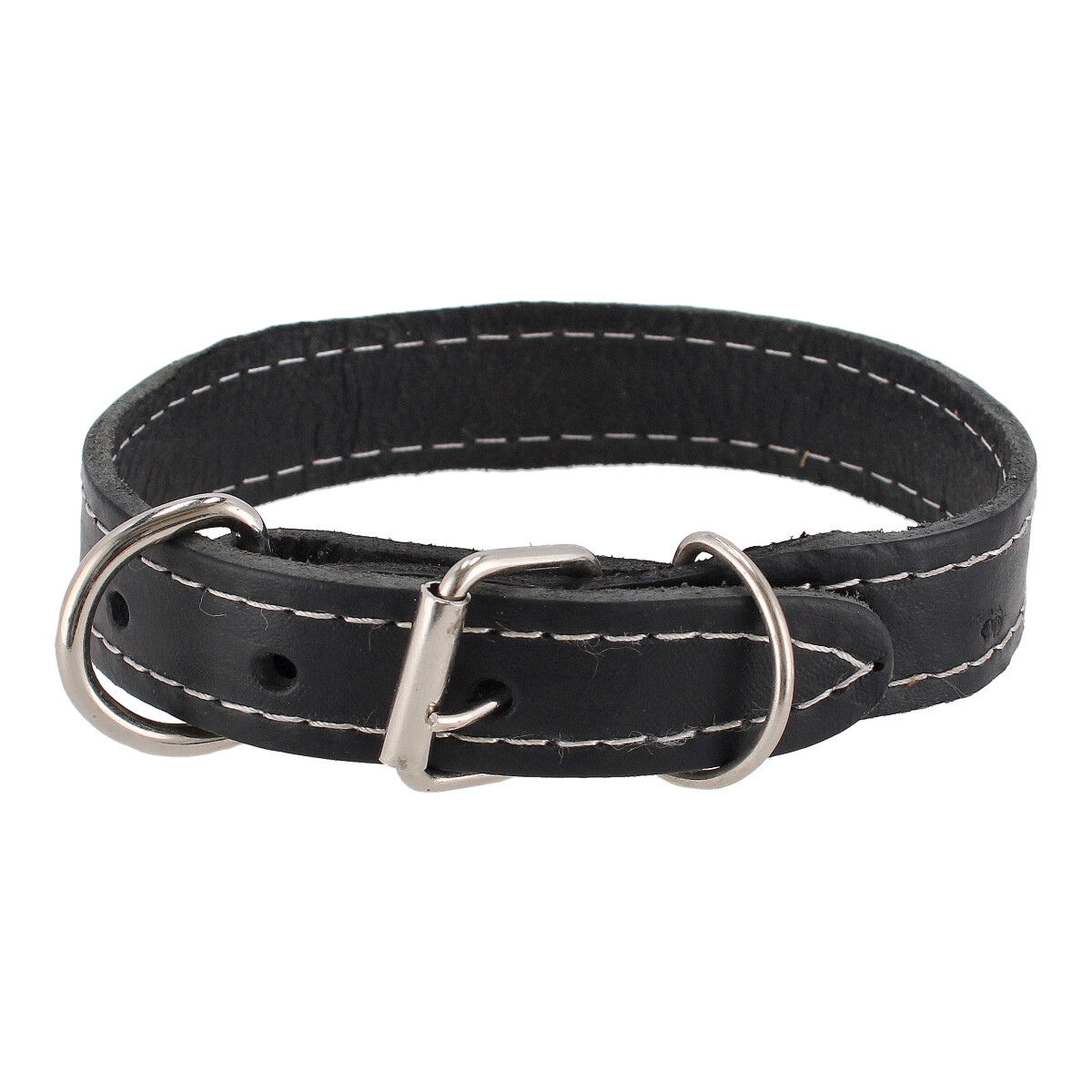 Collar de cuero negro para perro talla M 40 cm x 2 cm
