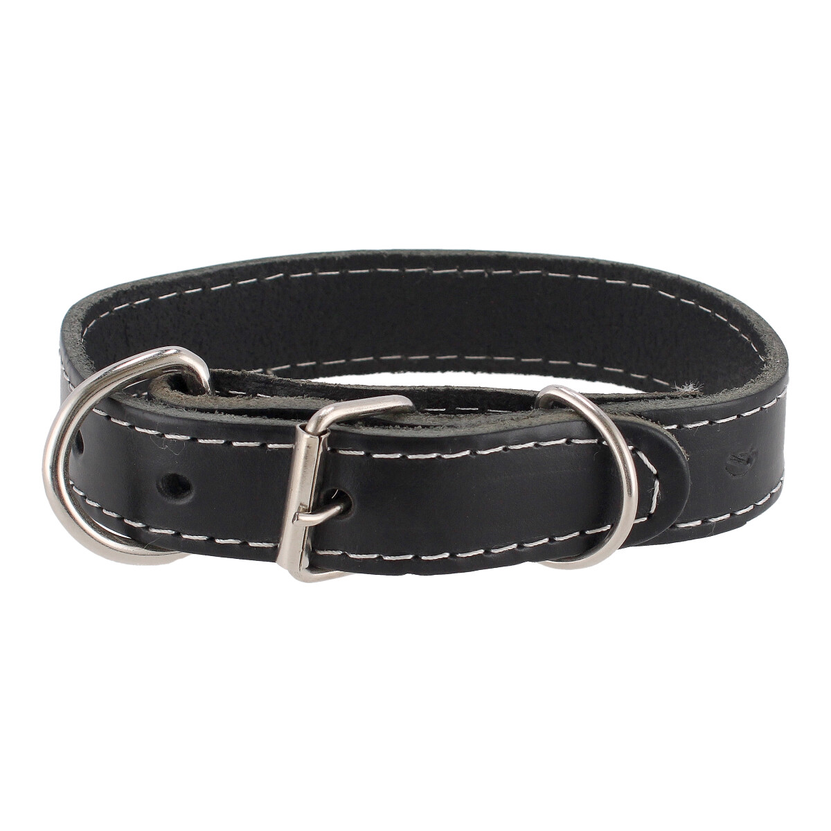 Collar de cuero negro para perro talla L 45 cm x 2.5 cm