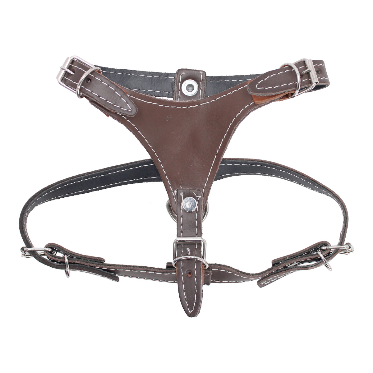 Pechera de piel para Perro talla # 3 café