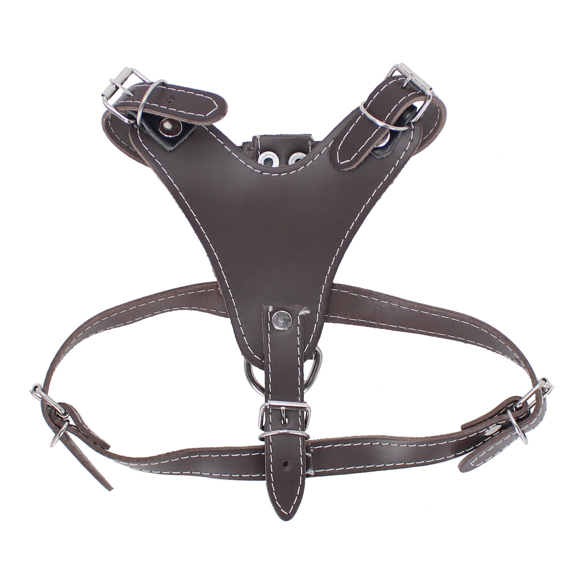Pechera de piel para Perro talla # 5 café