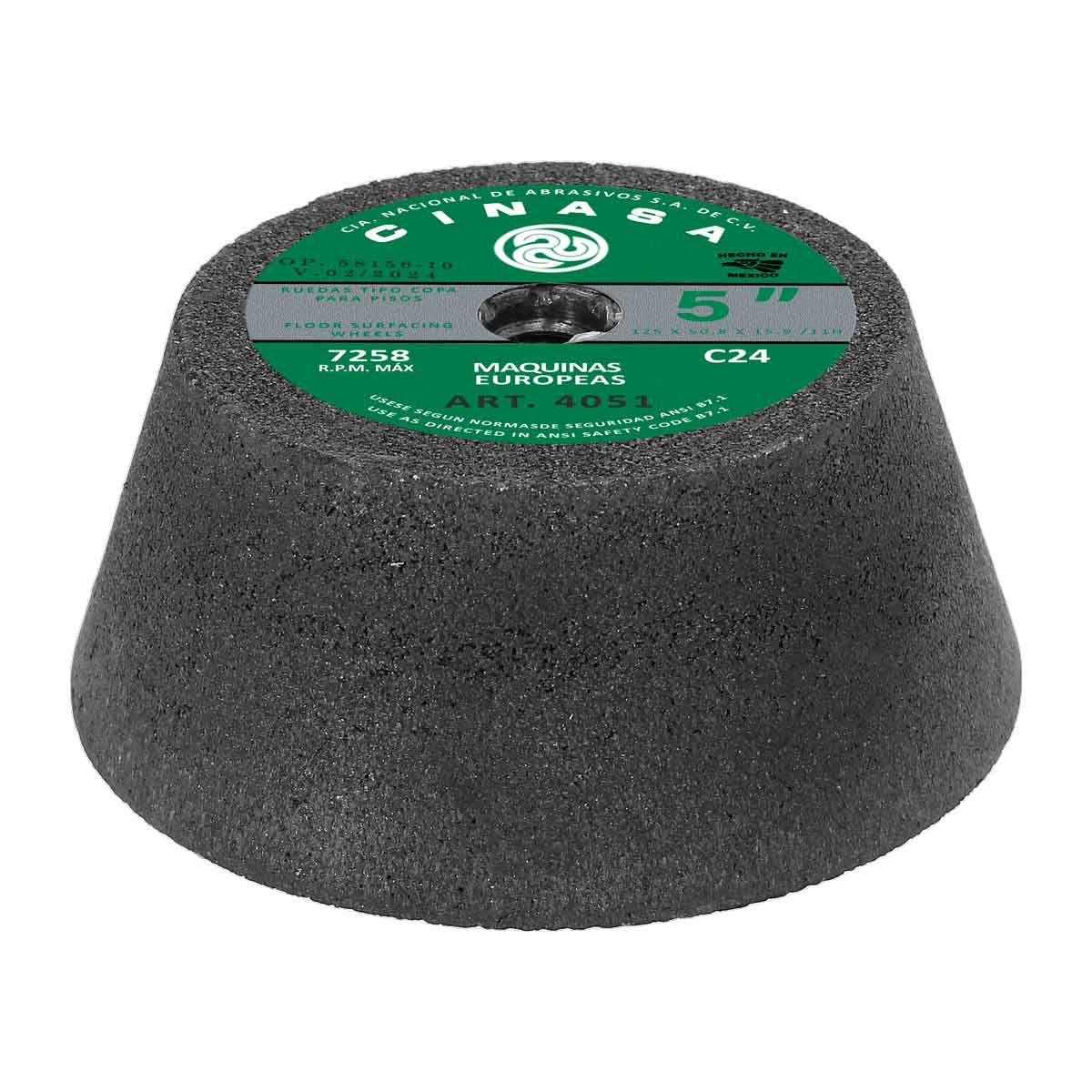 Rueda tipo copa para pisos 5" C24 máquinas americanas 4051 Cinasa