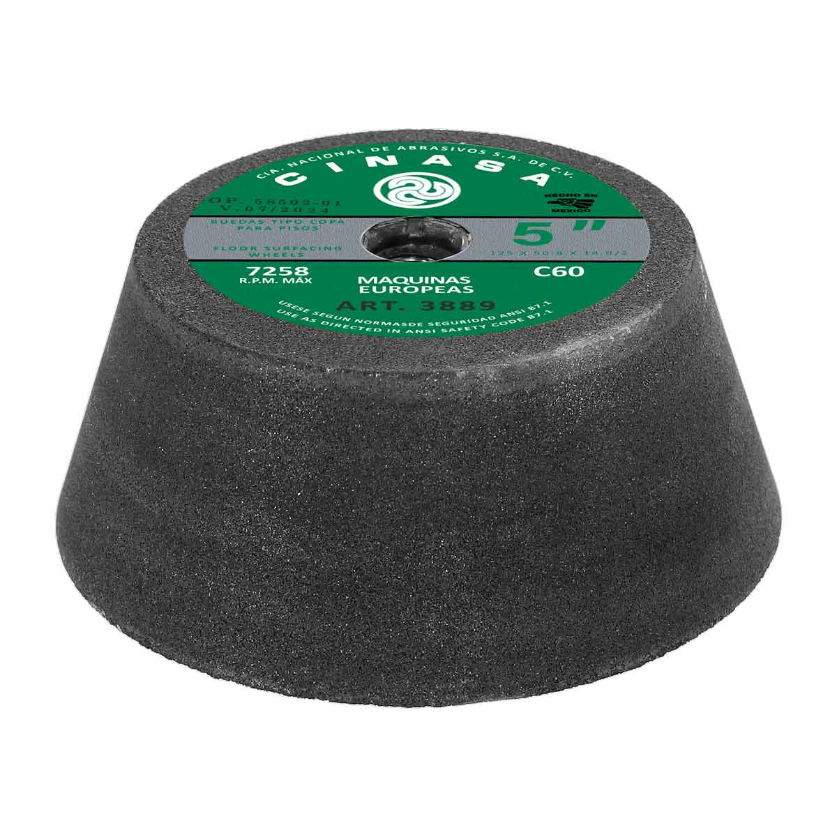 Rueda tipo copa para pisos 5" C 60 máquinas americanas 3889 Cinasa