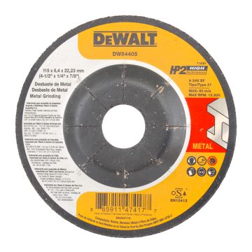 Disco para desbaste de metal 4-1/2" DW84405 DeWalt