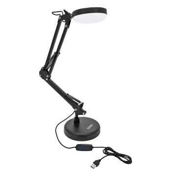Luminario LED 7W de escritorio 2 en 1 USB negro mate 10773 Adir