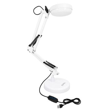 Luminario LED 7W de escritorio 2 en 1 USB Blanco Mate 10774 Adir