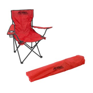 Silla plegable de campismo con portavaso roja 10856 Adir