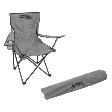 Silla plegable de campismo con portavaso gris 10857 Adir