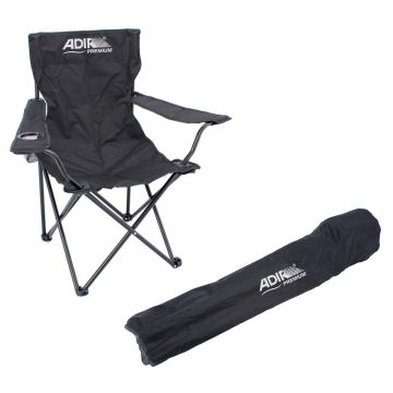 Silla plegable de campismo con portavaso negra 10858 Adir