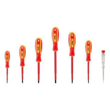 Juego de 6 desarmadores dieléctricos y probador de voltaje 11521 Adir