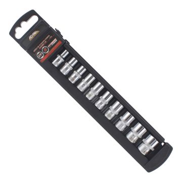 Juego de 10 dados cortos estándar mando 1/4" 11528 Adir