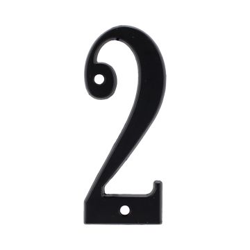 Número "2" de latón sólido 4" Negro 13658 Adir