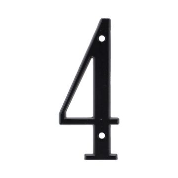 Número "4" de latón sólido 4" Negro 13660 Adir