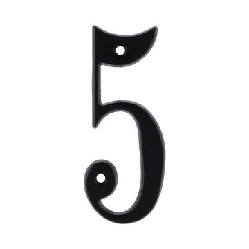 Número "5" de latón sólido 4" Negro 13661 Adir