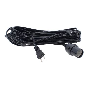 Extensión negra con socket e interruptor 10 m 13828 Adir