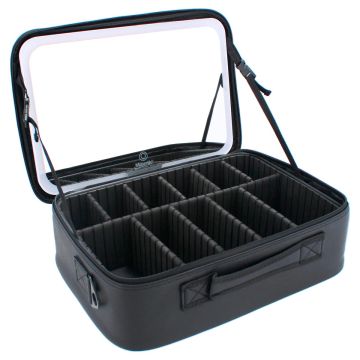 Estuche grande para maquillaje con luz LED y espejo desplegable 14447 Mavrik