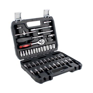 Juego de herramientas mecánicas Autoclé con 46 piezas mando 1/4" 15223 Adir