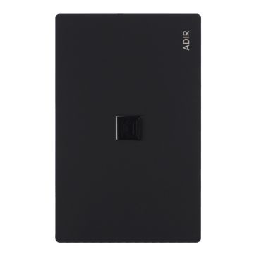 Placa con conector para teléfono negro mate Línea Cantabria Flat 18041 Adir