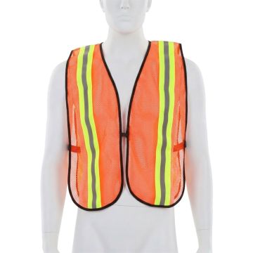 Chaleco de seguridad naranja con cinta doble de alta visibilidad 508 Adir