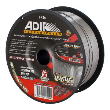 Micro alambre de núcleo fundente para procesos sin gas calibre 0.030" 6736 Adir