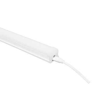 Luminario LED T8 base integrada de ABS cobertor transparente luz amarilla 21 W 8631 Adir
