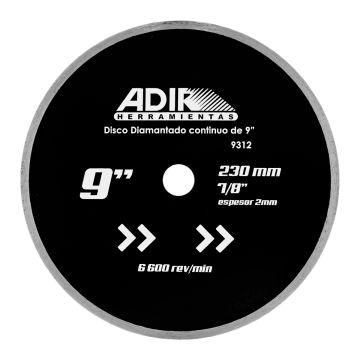 Disco diamantado continuo de 9" 9312 Adir