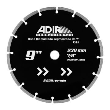 Disco diamantado segmentado de 9" 9315 Adir