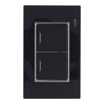 Placa con 2 apagadores sencillos Tiffany Cristal 9783 Adir