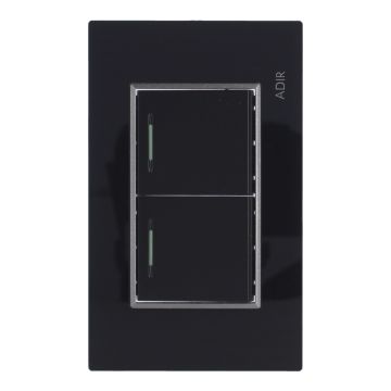 Placa con 2 apagadores de escalera Tiffany Cristal 9784 Adir