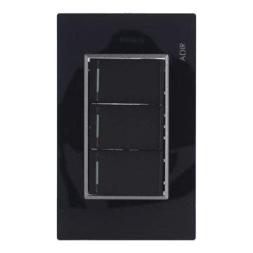 Placa con 3 apagadores de escalera Tiffany Cristal 9786 Adir