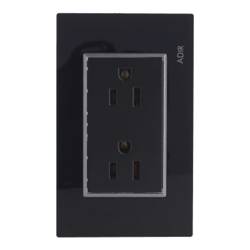 Placa con 2 contactos aterrizados Tiffany Cristal 9788 Adir