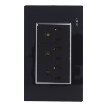 Placa con 3 contactos aterrizados Tiffany Cristal 9793 Adir