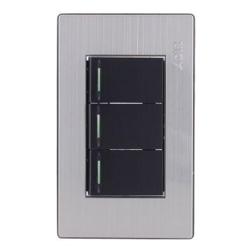 Placa con 3 apagadores de escalera Mayorca 9814 Adir